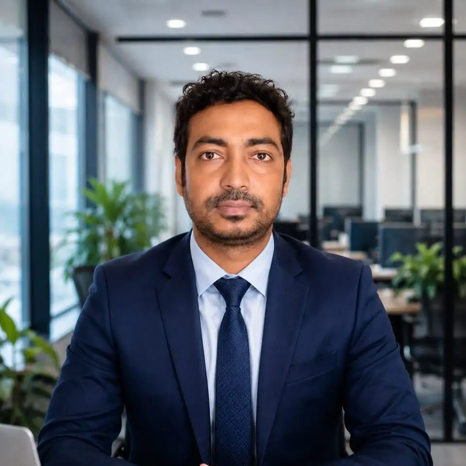 Samir Mondal, independent financial advisor, at his office in Balagarh